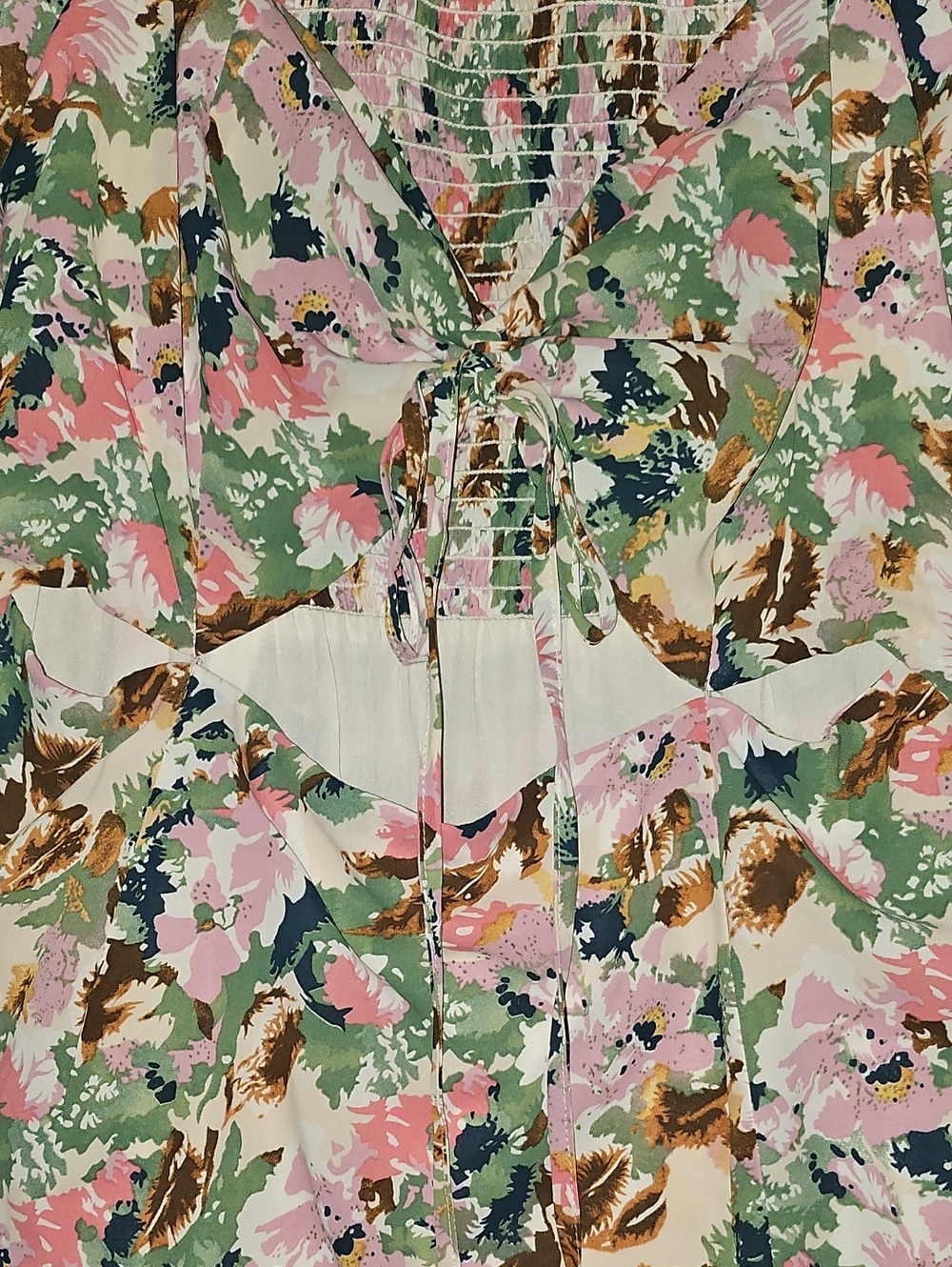 ASTR Floral Tie-Front Pink Midi Dress Large - Picture 14 of 16